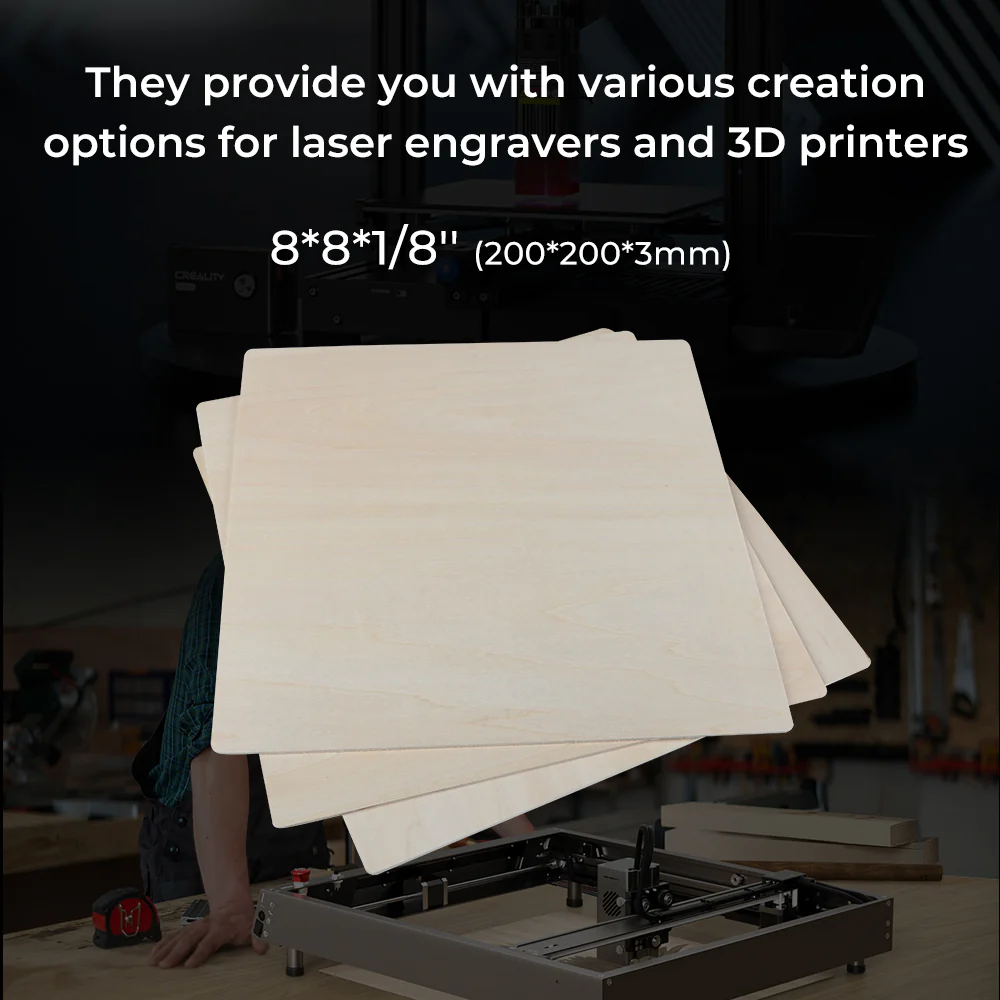 8*8*1/8'' Laser Module Basswood Plywood Sheets（10pcs）