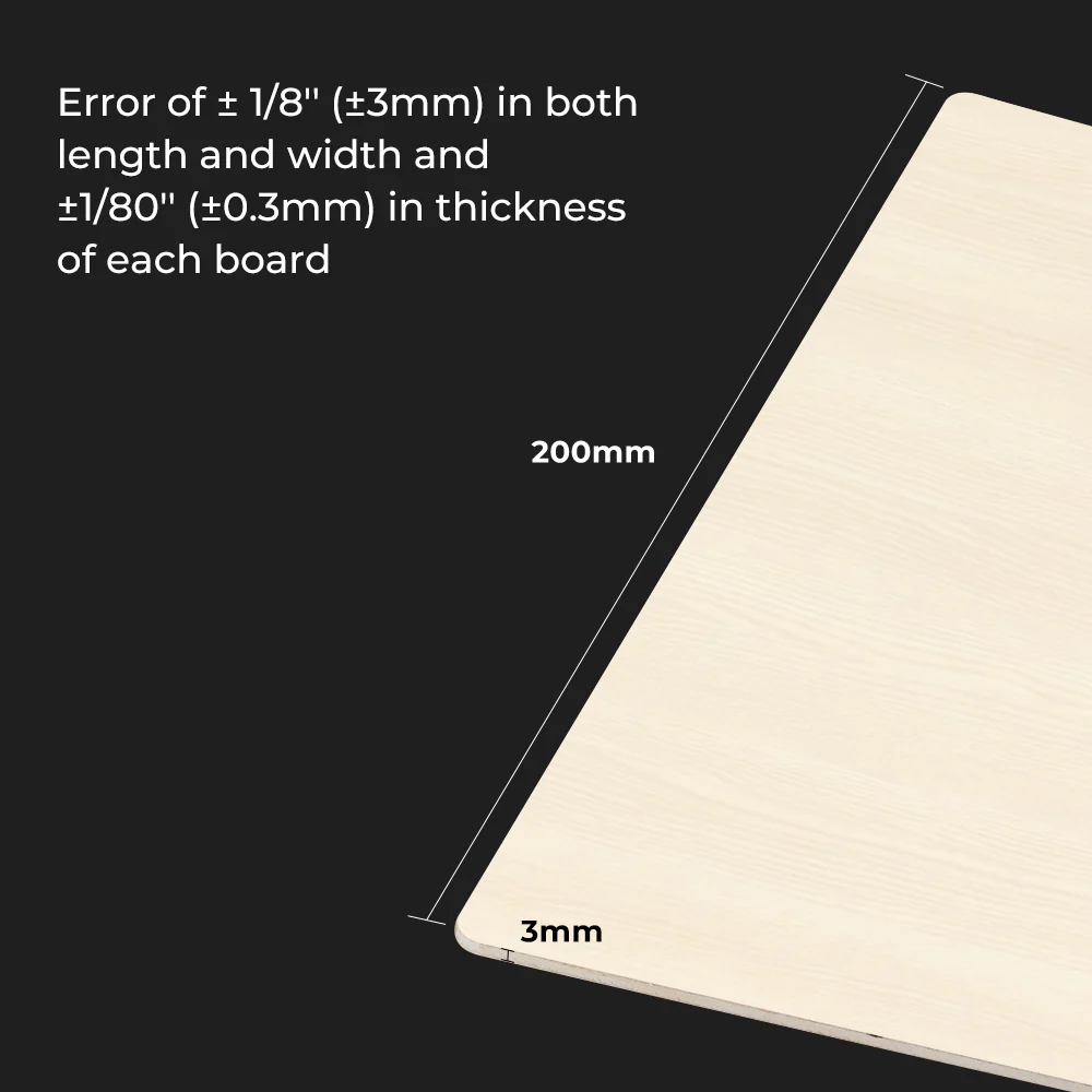 8*8*1/8'' Laser Module Basswood Plywood Sheets（10pcs）