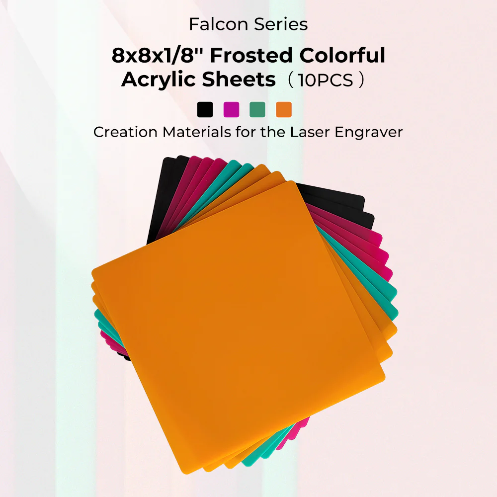 Falcon Series 8x8x1/8'' Frosted Colorful Acrylic Sheets