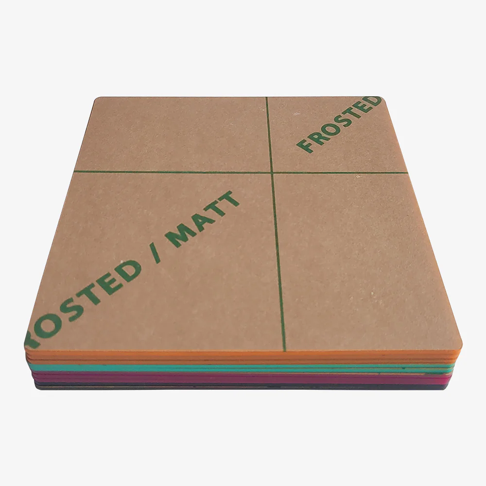 Falcon Series 8x8x1/8'' Frosted Colorful Acrylic Sheets 3 Falcon Series 8x8x1/8'' Frosted Colorful Acrylic Sheets