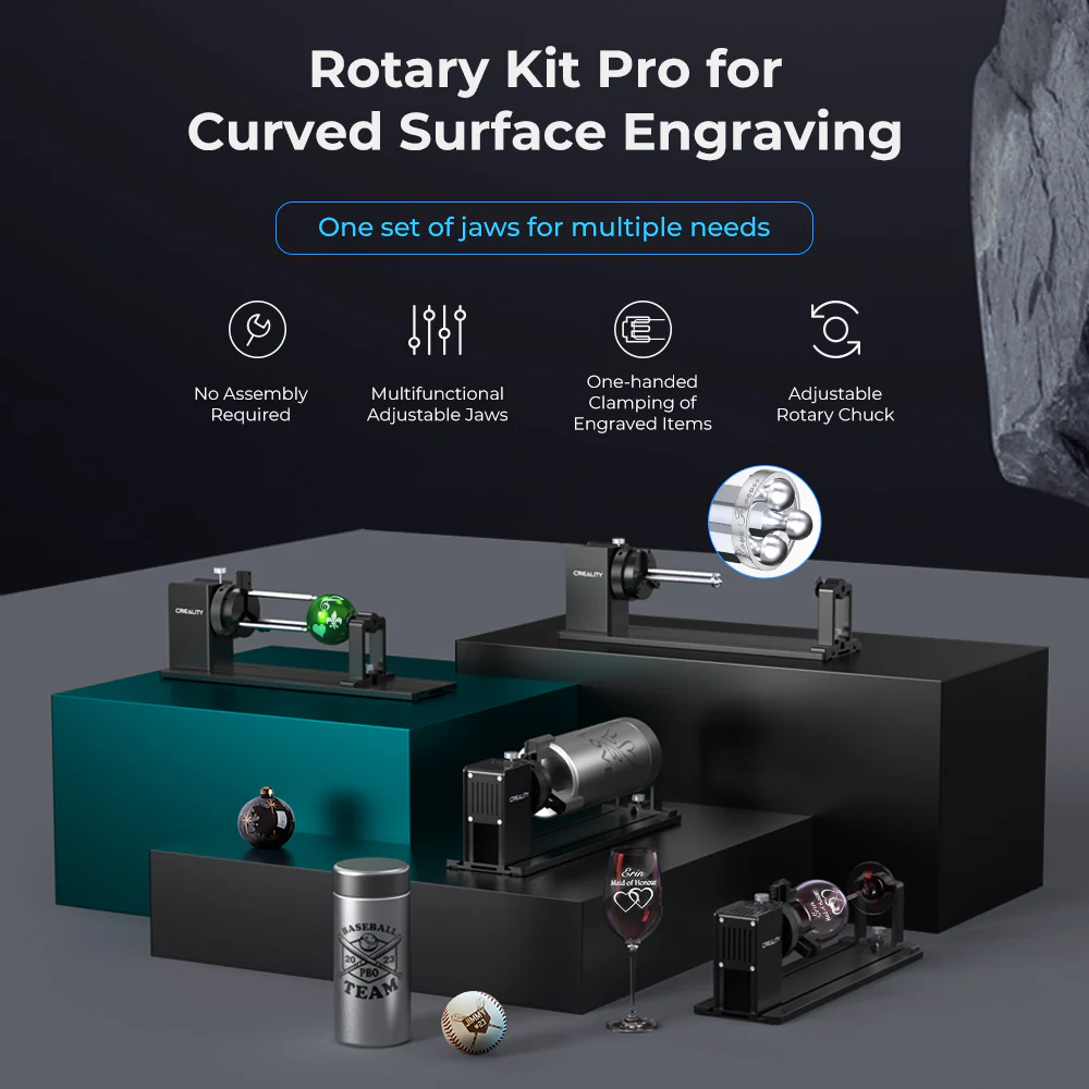 Rotary Kit Pro for Curved Surface Engraving