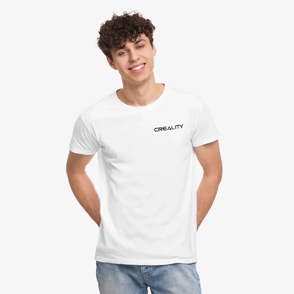 Creality 100% Cotton Short-Sleeve Crewneck T-Shirt (White/Black)