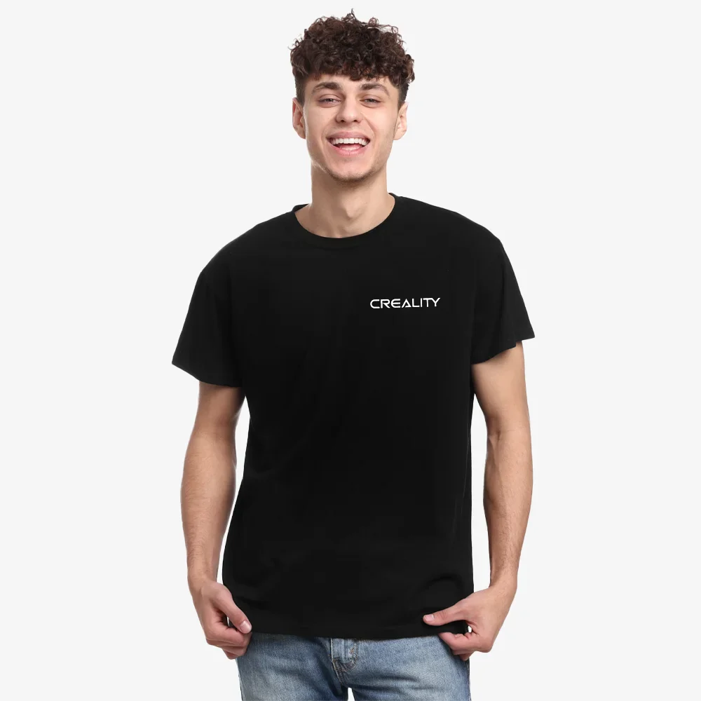 Creality 100% Cotton Short-Sleeve Crewneck T-Shirt (White/Black)