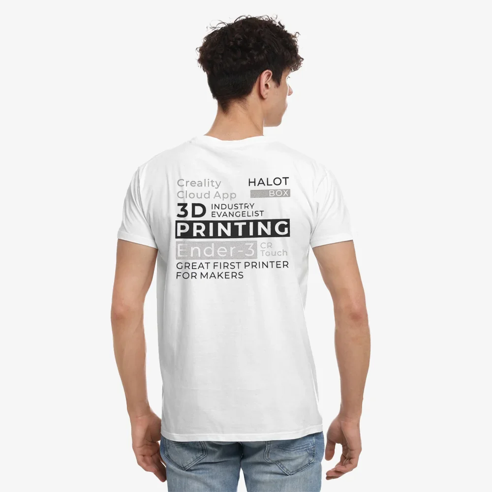 Creality 100% Cotton Short-Sleeve Crewneck T-Shirt (White/Black) 3 Creality 100% Cotton Short-Sleeve Crewneck T-Shirt (White/Black)