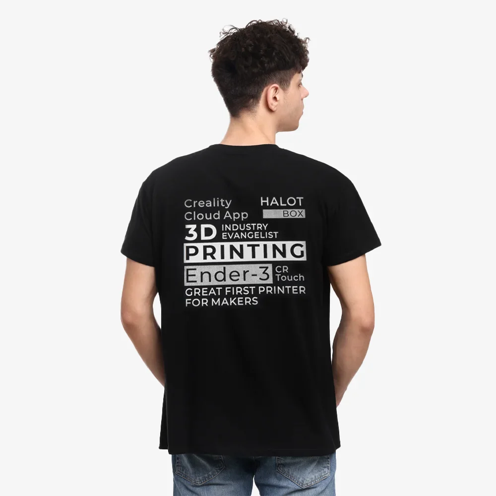 Creality 100% Cotton Short-Sleeve Crewneck T-Shirt (White/Black) 4 Creality 100% Cotton Short-Sleeve Crewneck T-Shirt (White/Black)