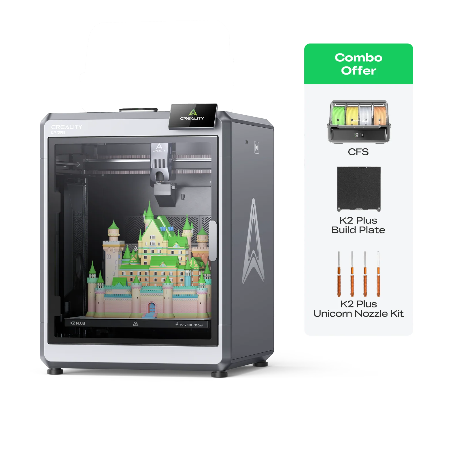 K2 Plus+ CFS + Unicorn" Nozzle Kit + Build Plate