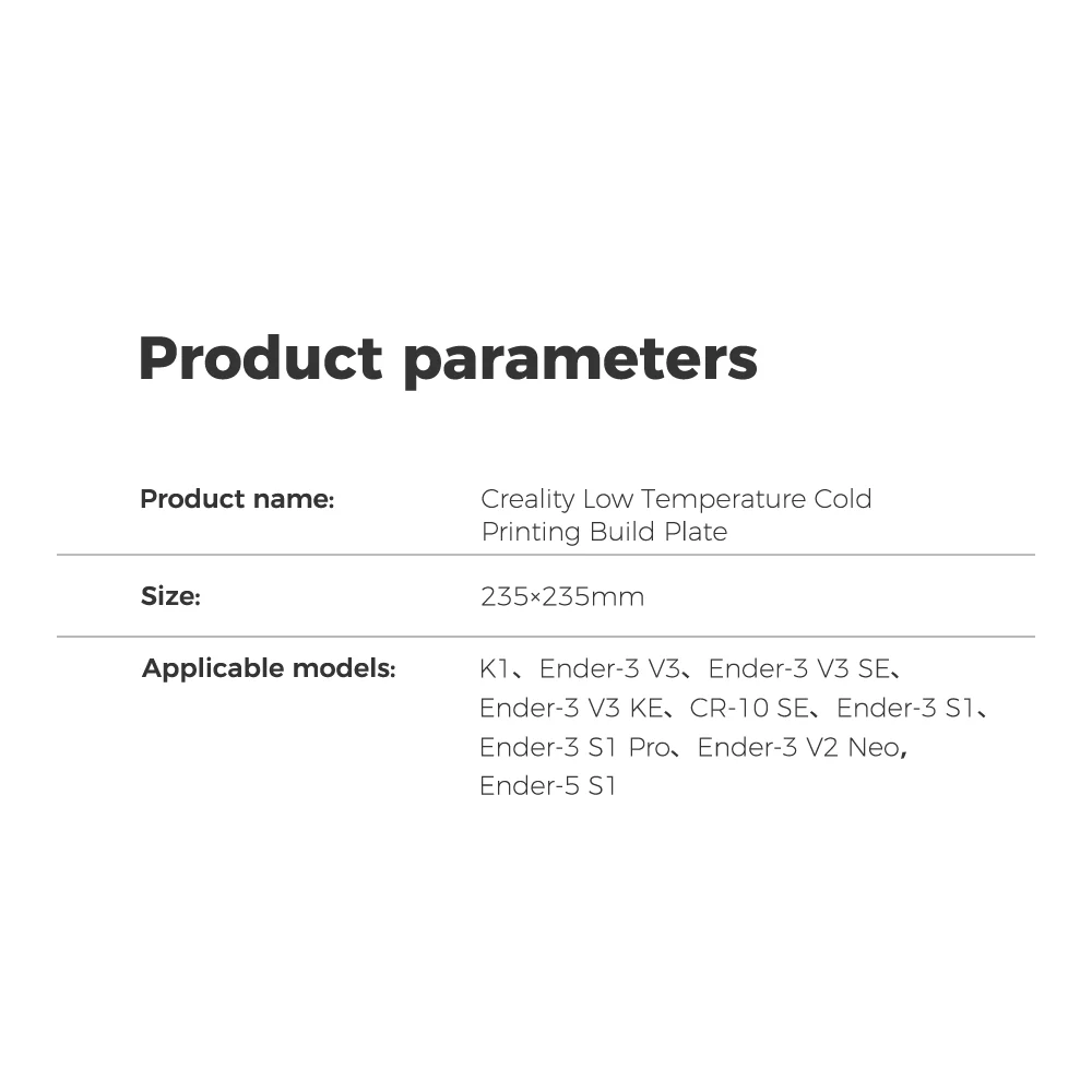 Creality Low Temperature Cold Printing Build Plate 11 Creality Low Temperature Cold Printing Build Plate