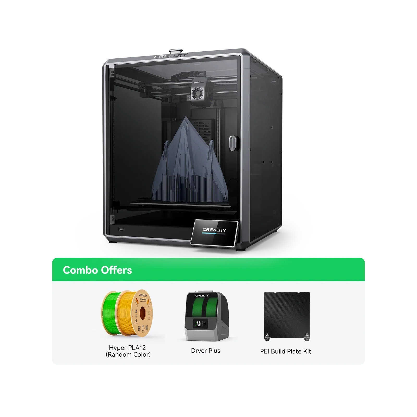 K1 MAX Al Fast 3D Printer+Hyper PLA*2+Dryer Plus+Build Plate Kit