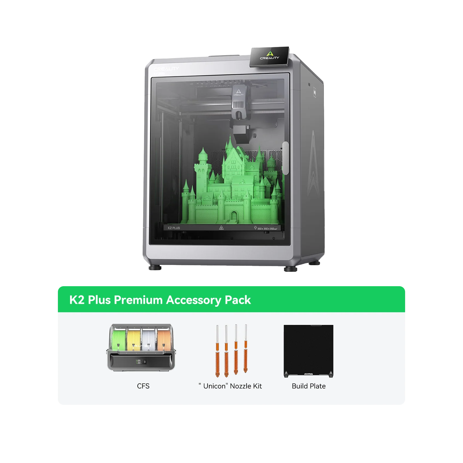 K2 Plus+ CFS + Unicorn" Nozzle Kit + Build Plate